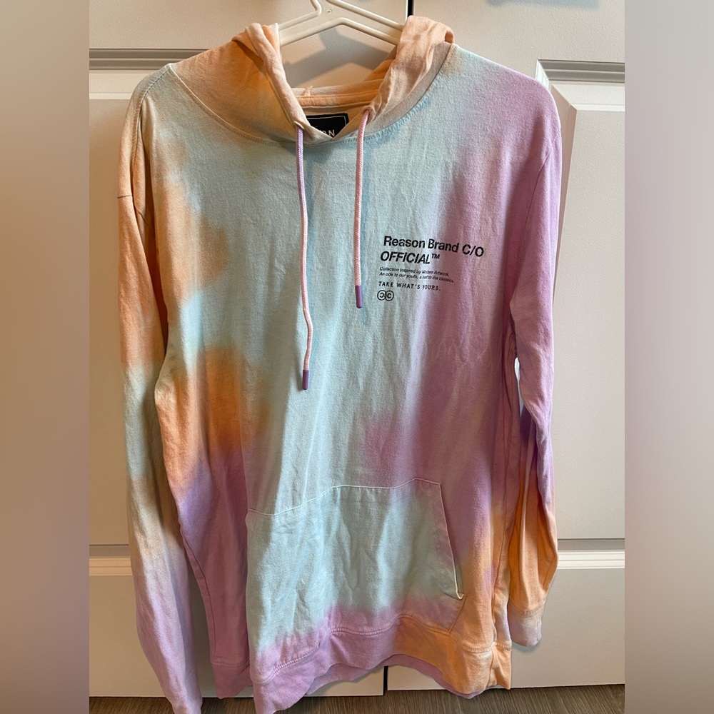 Reason lightweight tie dye hoodie shirt